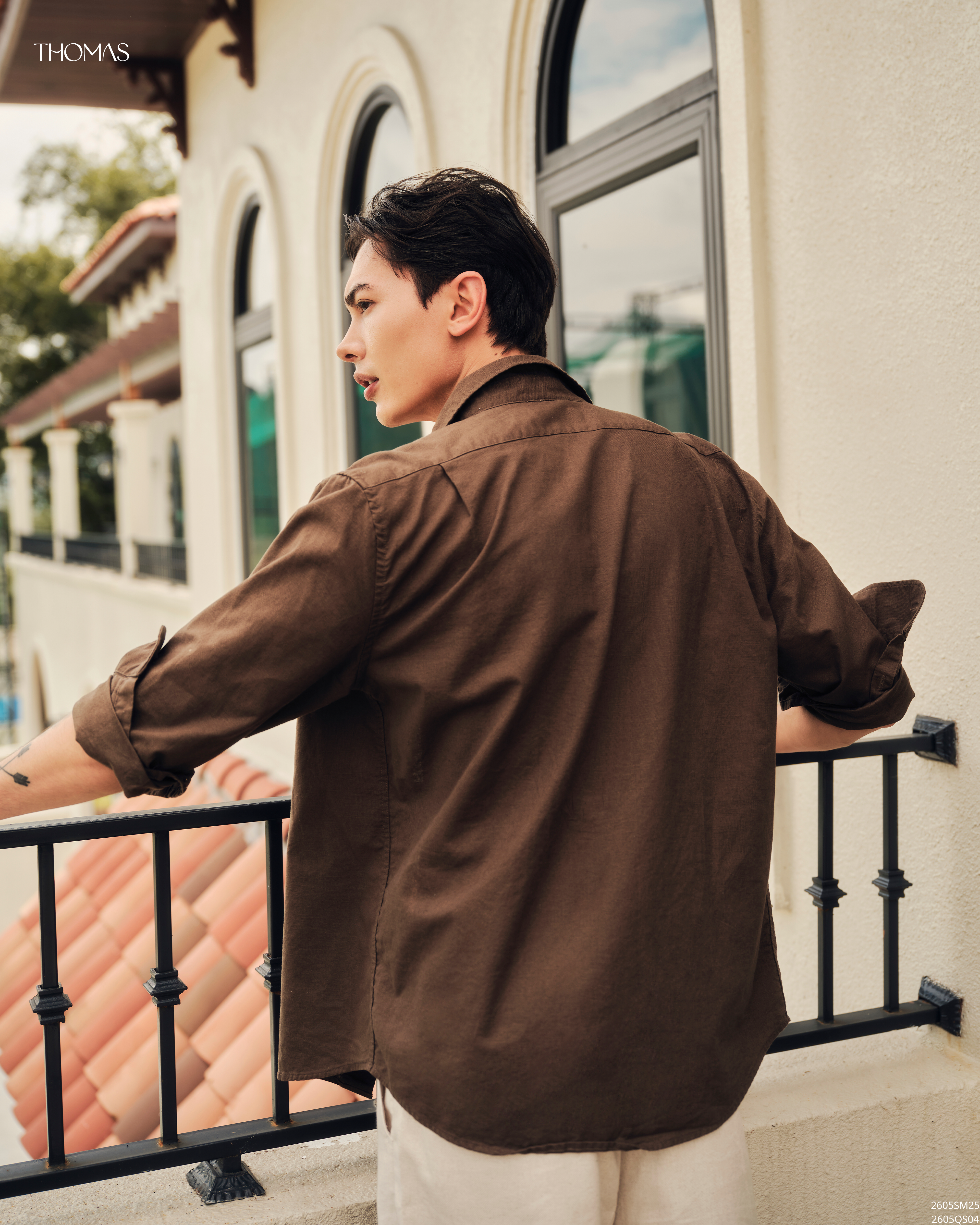 Áo Sơ Mi Dài Tay Cổ Cutaway Elio Vải Linen Form Regular_thumbnail_5