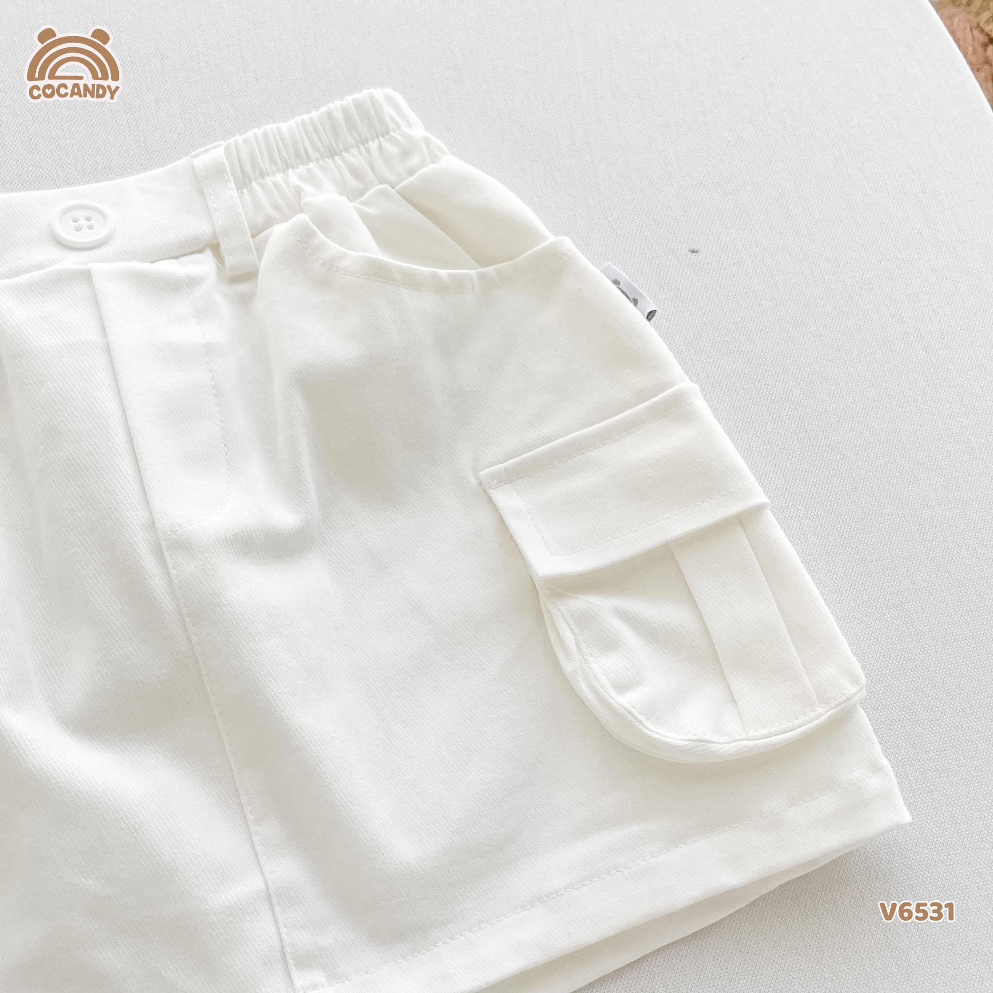 Chân váy cộc kaki TRẮNG chữ A túi cạnh_thumbnail_2