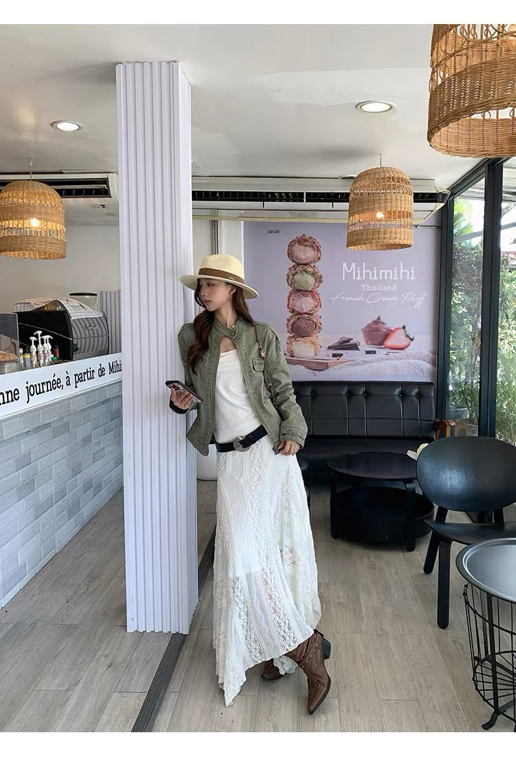 Lucas - Chân váy ren xòe chéo dáng maxi + belt da_thumbnail_5