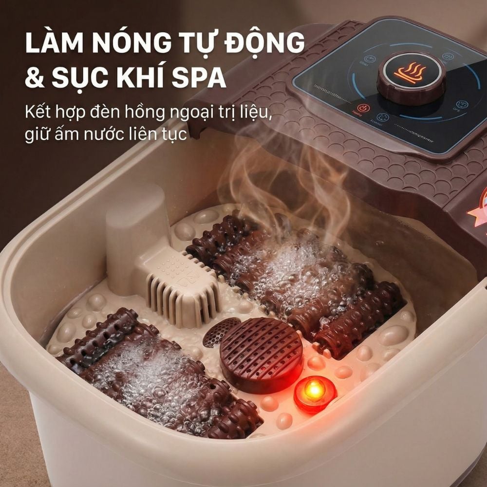 Bồn Ngâm Chân Massage Sục Khí KACHI MK440 - Tự Động Giữ Nước Ấm, Có Khay Thảo Dược_thumbnail_4