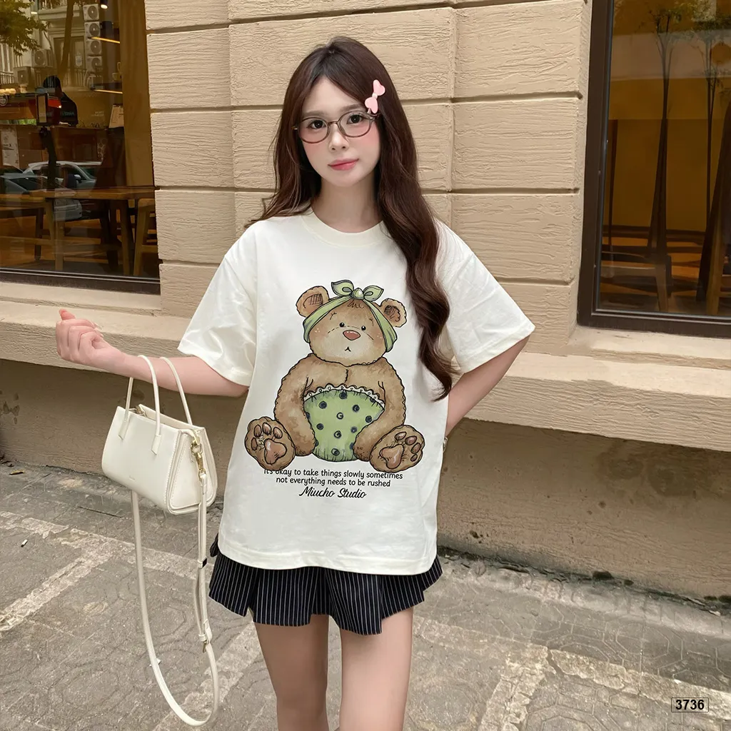 Áo thun nữ form boxy hoạt hình gấu nhỏ đáng yêu Miucho 3736_thumbnail_5