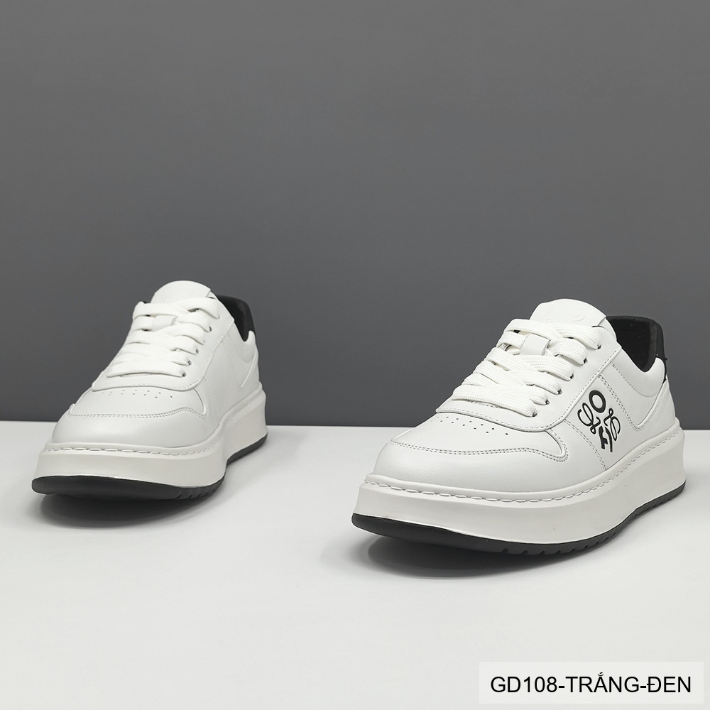 GD108 - Giày thể thao nam da bò thật đế trắng phối màu xanh lục và đen_thumbnail_8