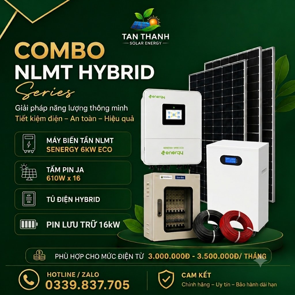 COMBO SENERGY 6kW ECO PHÙ HỢP CHO TIỀN ĐIỆN TỪ 3.000.000Đ - 3.500.000Đ/THÁNG