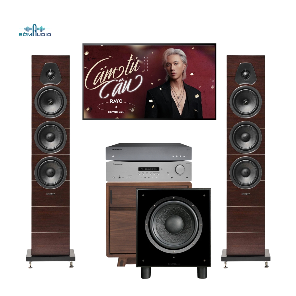 Combo Amply CAMBRIDGE AUDIO AXR100 + Network Player CAMBRIDGE AXN 10 + Loa Cột SONUS FABER LUMINA V + Loa Subwoofer WHARFEDALE SW12 – CS5_thumbnail_0