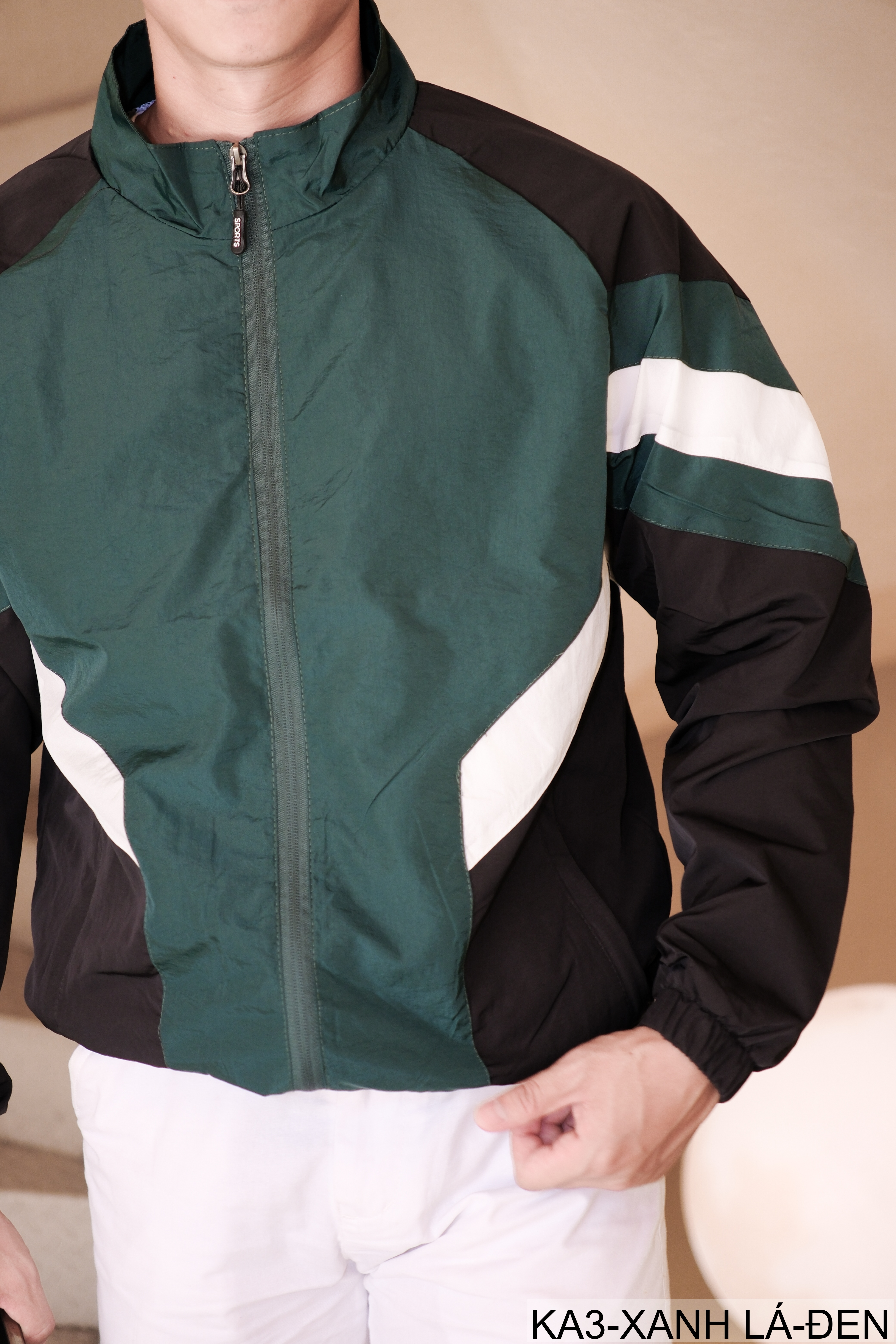 KA3 - Áo khoác nam dáng rộng phối màu cổ đứng phong cách thể thao thoáng khí mùa xuân thu_thumbnail_10