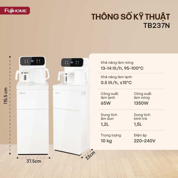Cây nước nóng lạnh kết hợp bàn pha trà, cafe TB237N_thumbnail_3