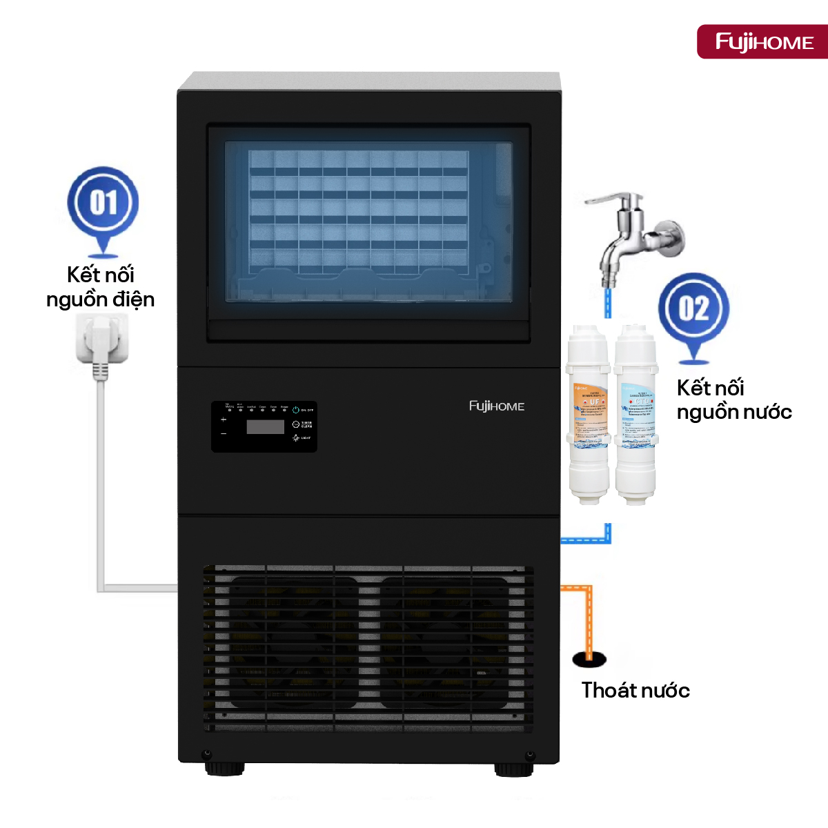 Máy làm đá thương mại kèm lọc nước UF IM45C_thumbnail_4