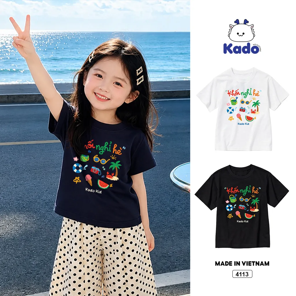 Áo thun bé trai bé gái Khối nghỉ hè Kado 4113