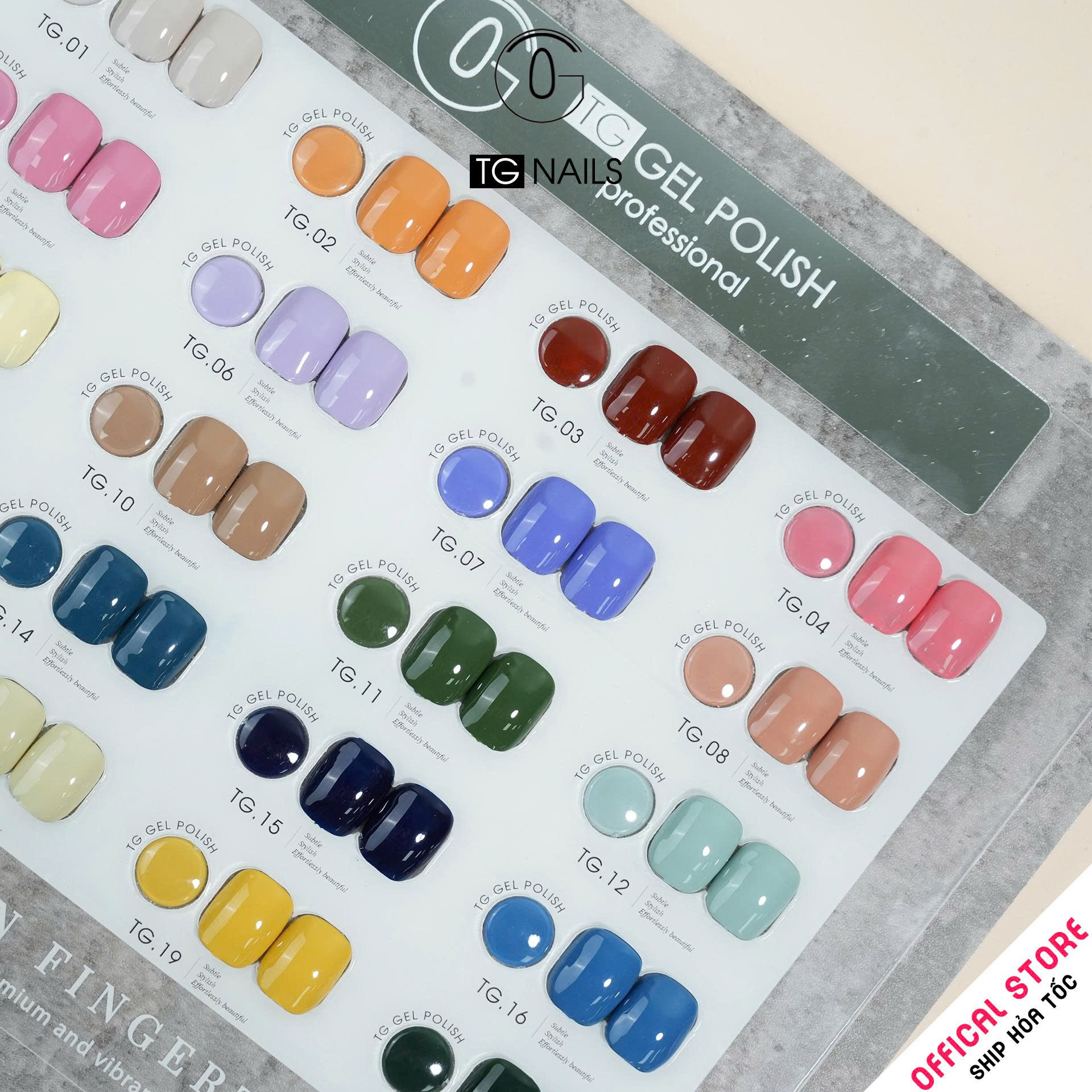 Sơn móng TG Nails gel. Khối lượng tịnh: 10g/ lọ. Nhãn hàng TG nail gel - Combo 20 màu Pastel_thumbnail_7