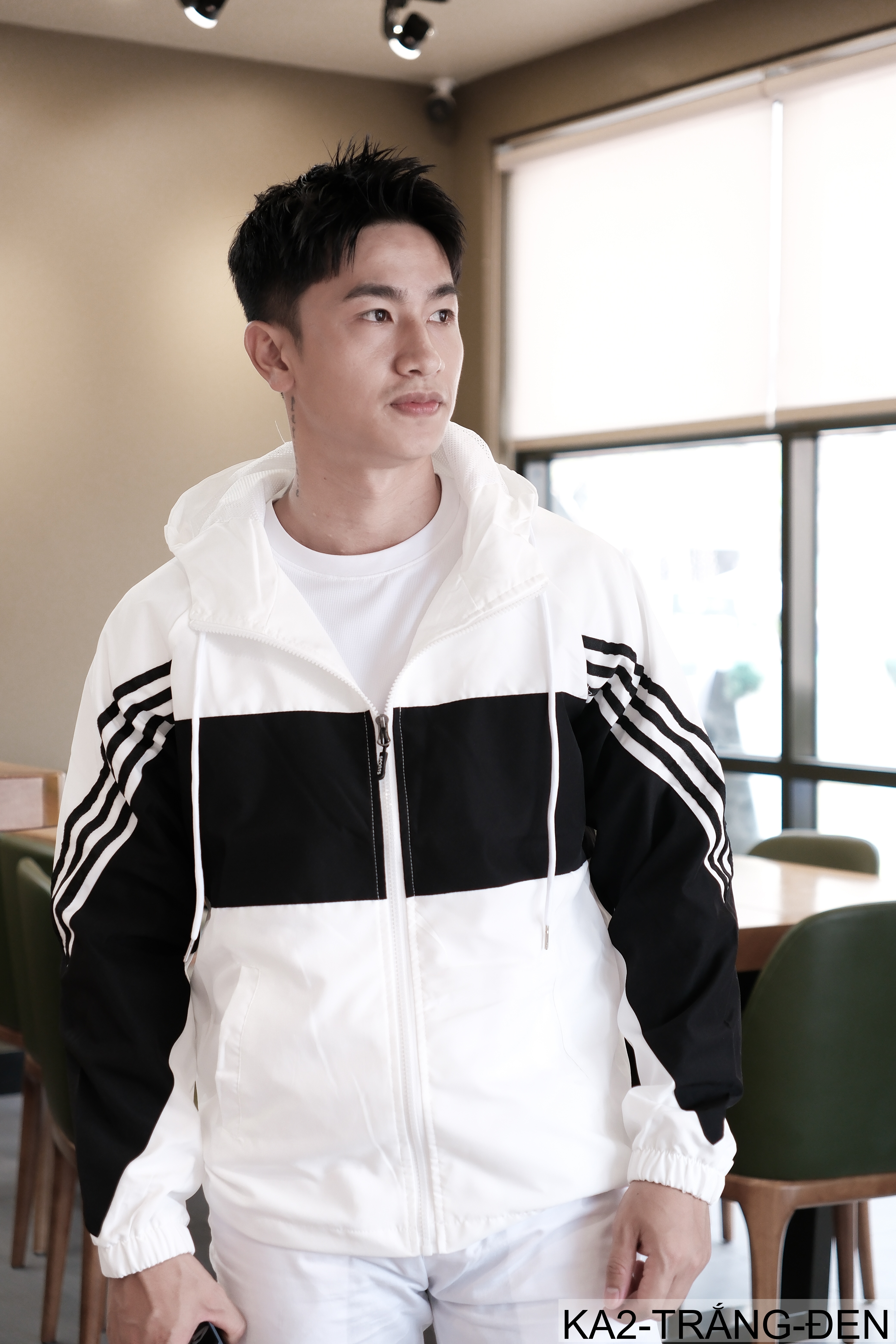 KA2 - Áo khoác nam phối màu thời trang, liền mũ, chống gió, phù hợp xuân thu_thumbnail_2