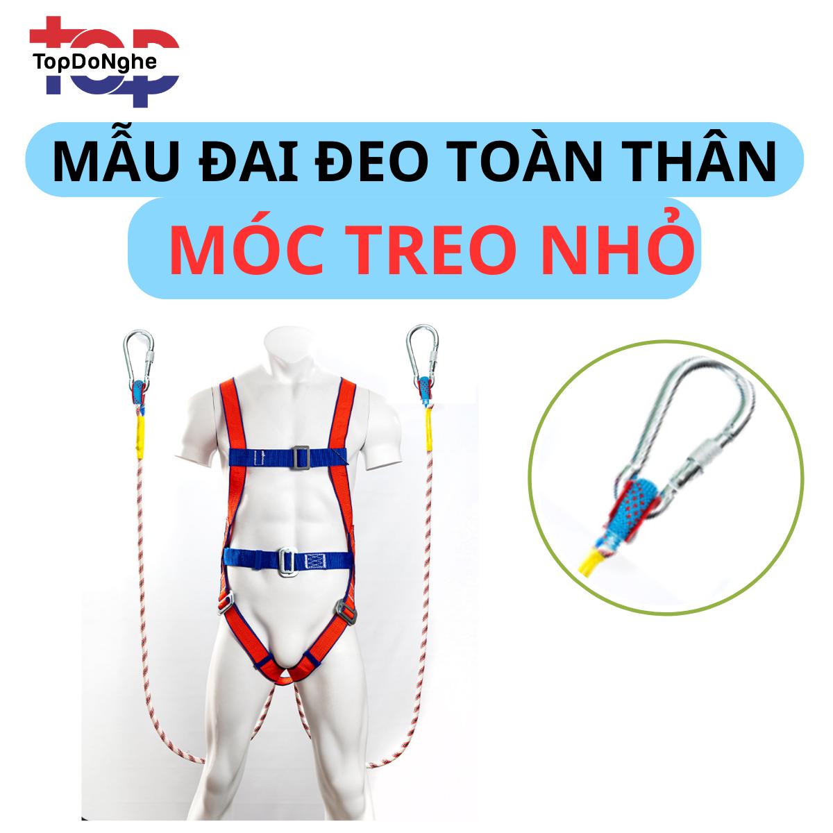 Dây đai an toàn thân và đeo hong đồ nghề 2 móc sắt TT11, Dây bảo hộ lao động trèo leo làm việc trên cao cho thợ điện, thợ quảng cáo_thumbnail_1