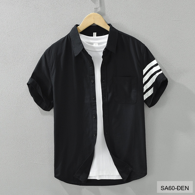 SA60 - Áo Sơ Mi Nam Tay Ngắn Phong Cách Nhật Bản Chất Cotton Thoáng Mát Đa Dụng_thumbnail_29