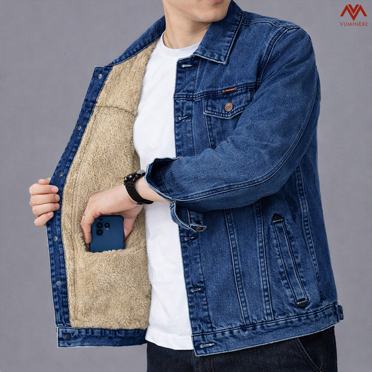 Áo khoác lót lông Jacket Jeans nam ( AZ9 )