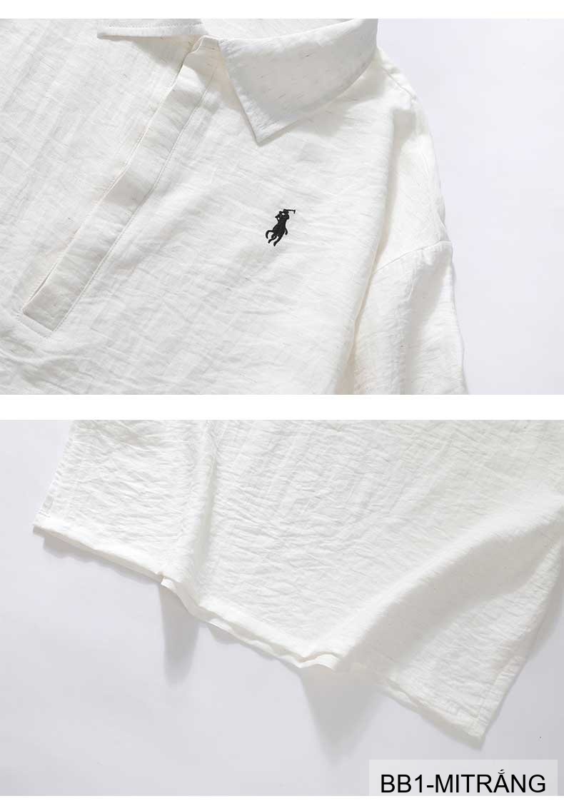 BB1 - Bộ đồ nam 2 món phong cách cực, áo sơ mi ngắn tay + quần short, chất liệu cotton thoáng mát, 3 màu Mi Trắng - Xanh Đậm - Đen_thumbnail_13