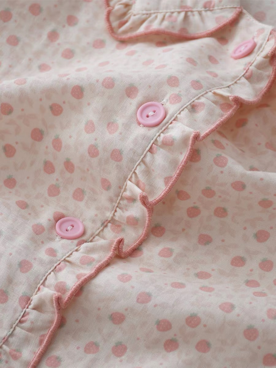 Bộ Pizama Cổ Sen Viền Bèo Xô Cotton Cộc_thumbnail_4