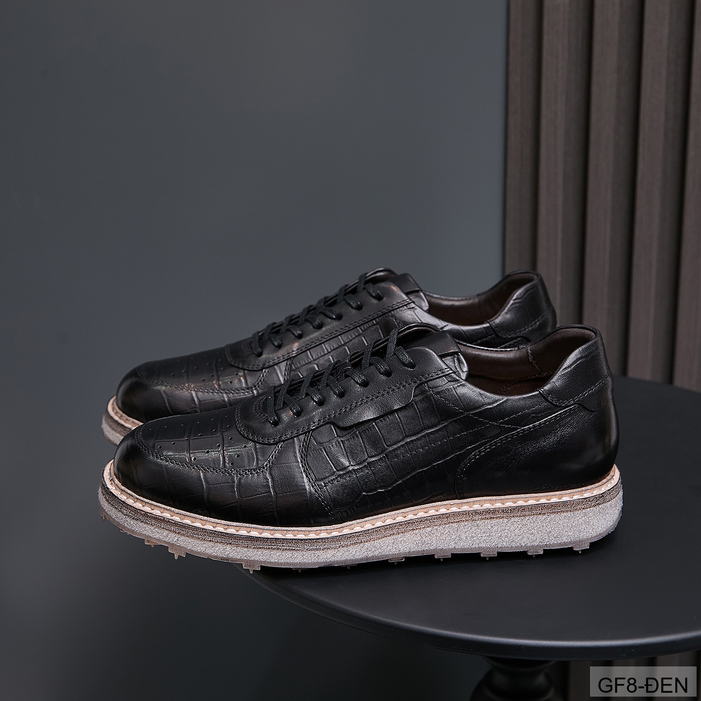 GF8 - Giày thể thao nam cổ thấp da bò họa tiết cá sấu đế Goodyear phong cách casual_thumbnail_2