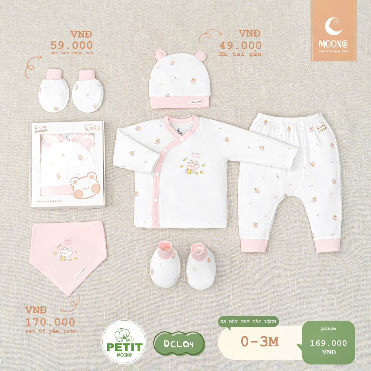 Set quà tặng sơ sinh Moon