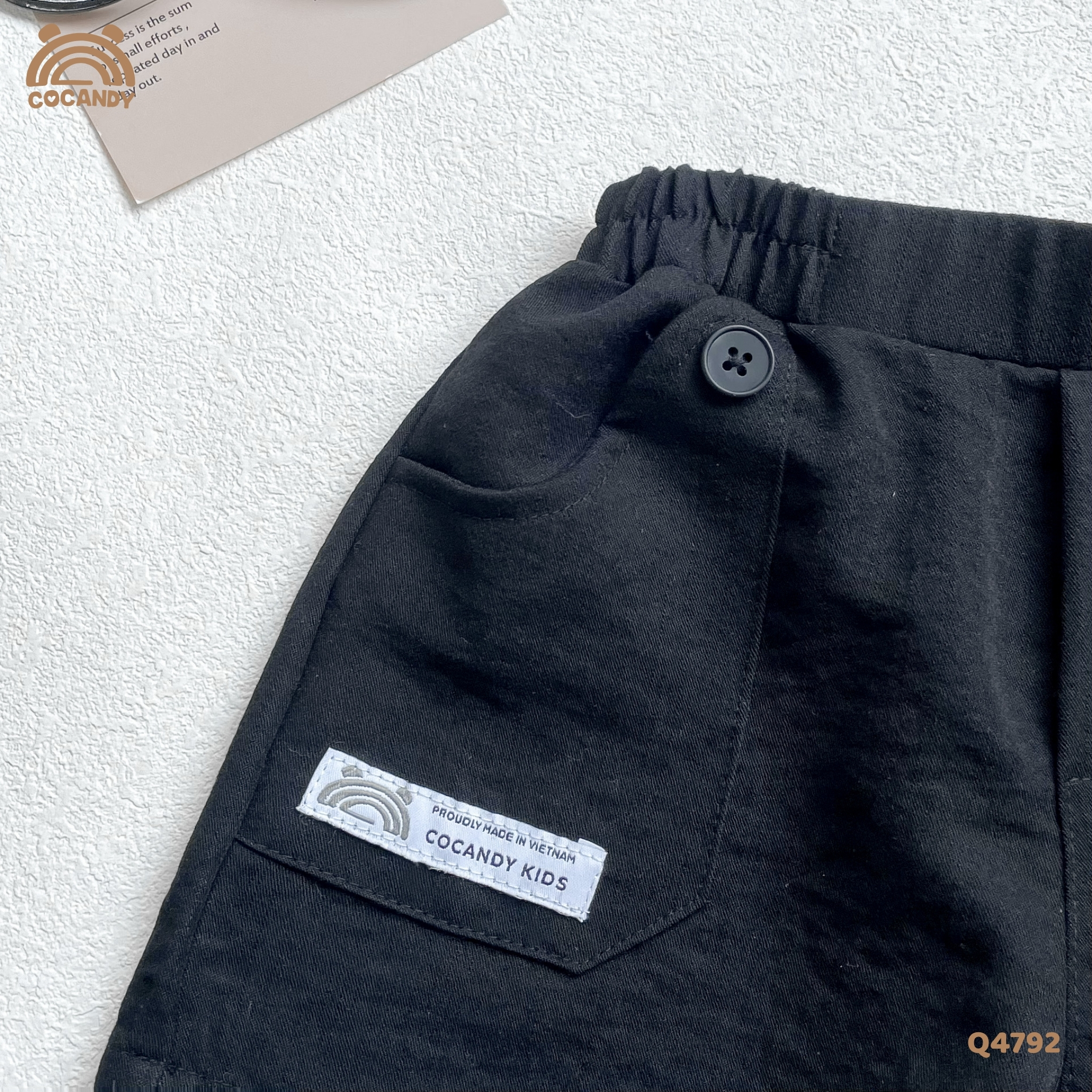 Quần cộc ĐEN 2 túi vát cúc tag CCD_thumbnail_2