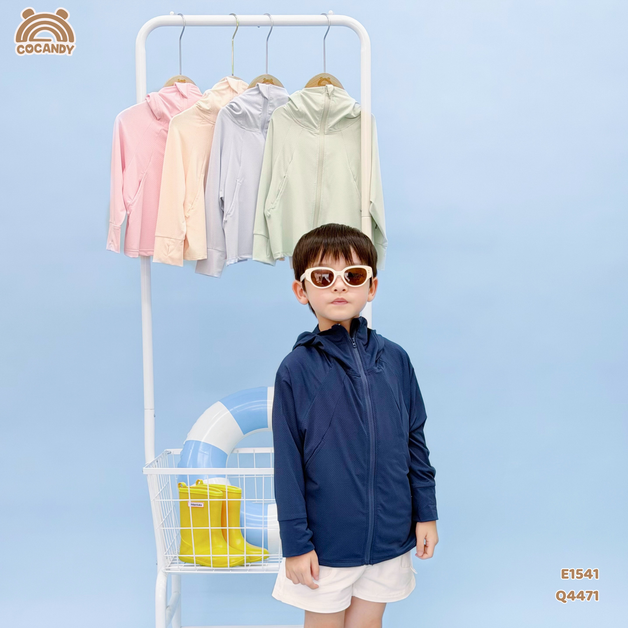Áo khoác chống nắng Dia-Cool XANH THAN mũ gấu_thumbnail_0