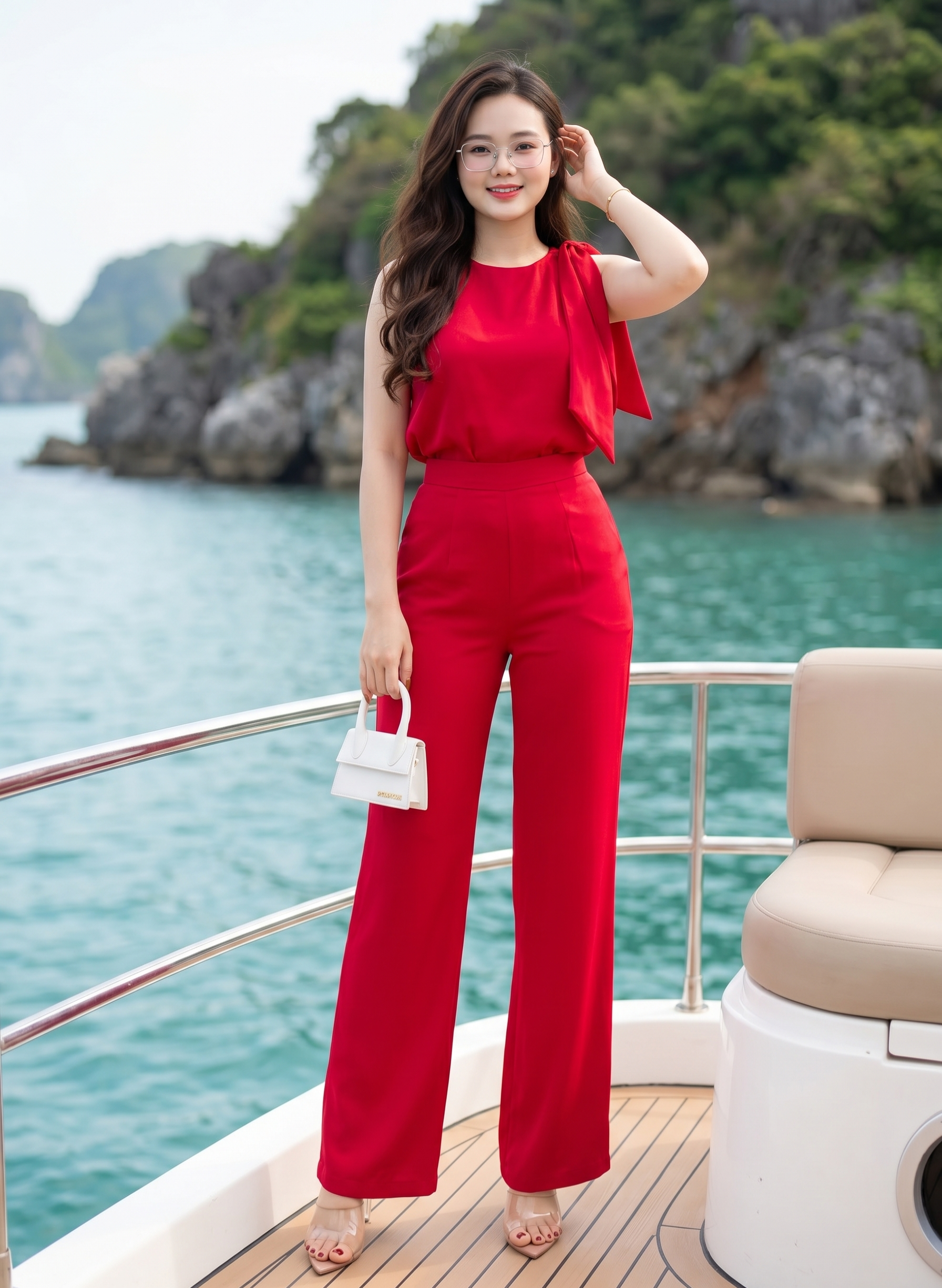 Set bộ đồ quần dài ống loe áo nơ_thumbnail_5