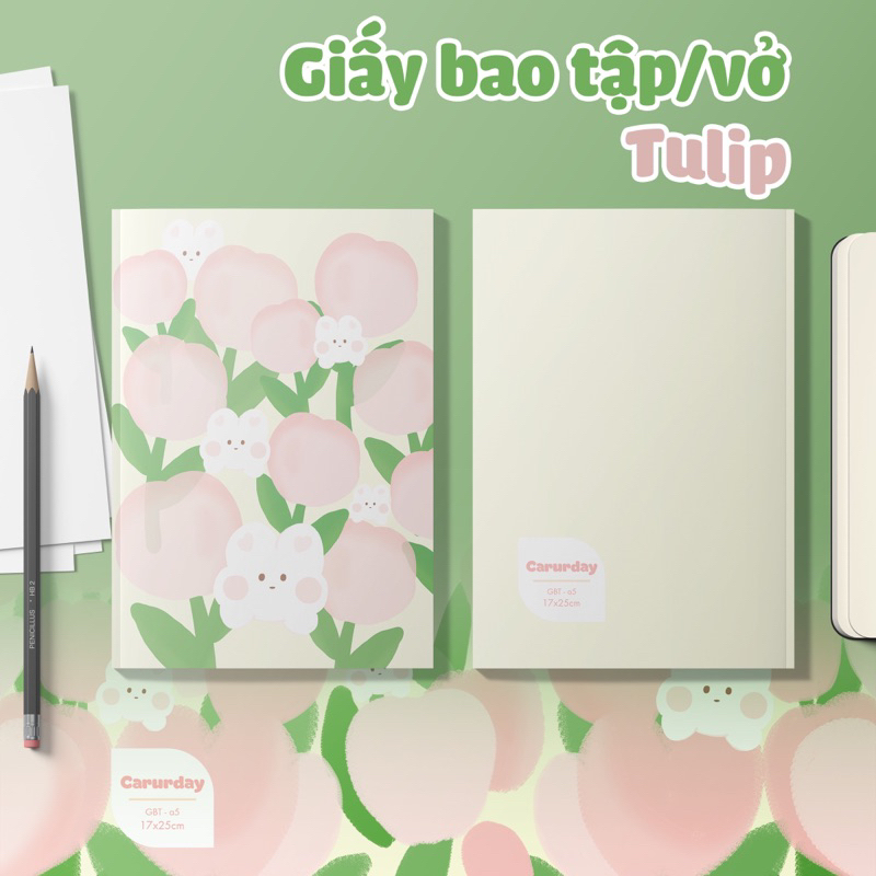 Giấy bao tập HOA TULIP siêu đáng yêu - Giấy bóng dày chất lượng, hình in rõ nét, màu sắc tươi tắn_thumbnail_2