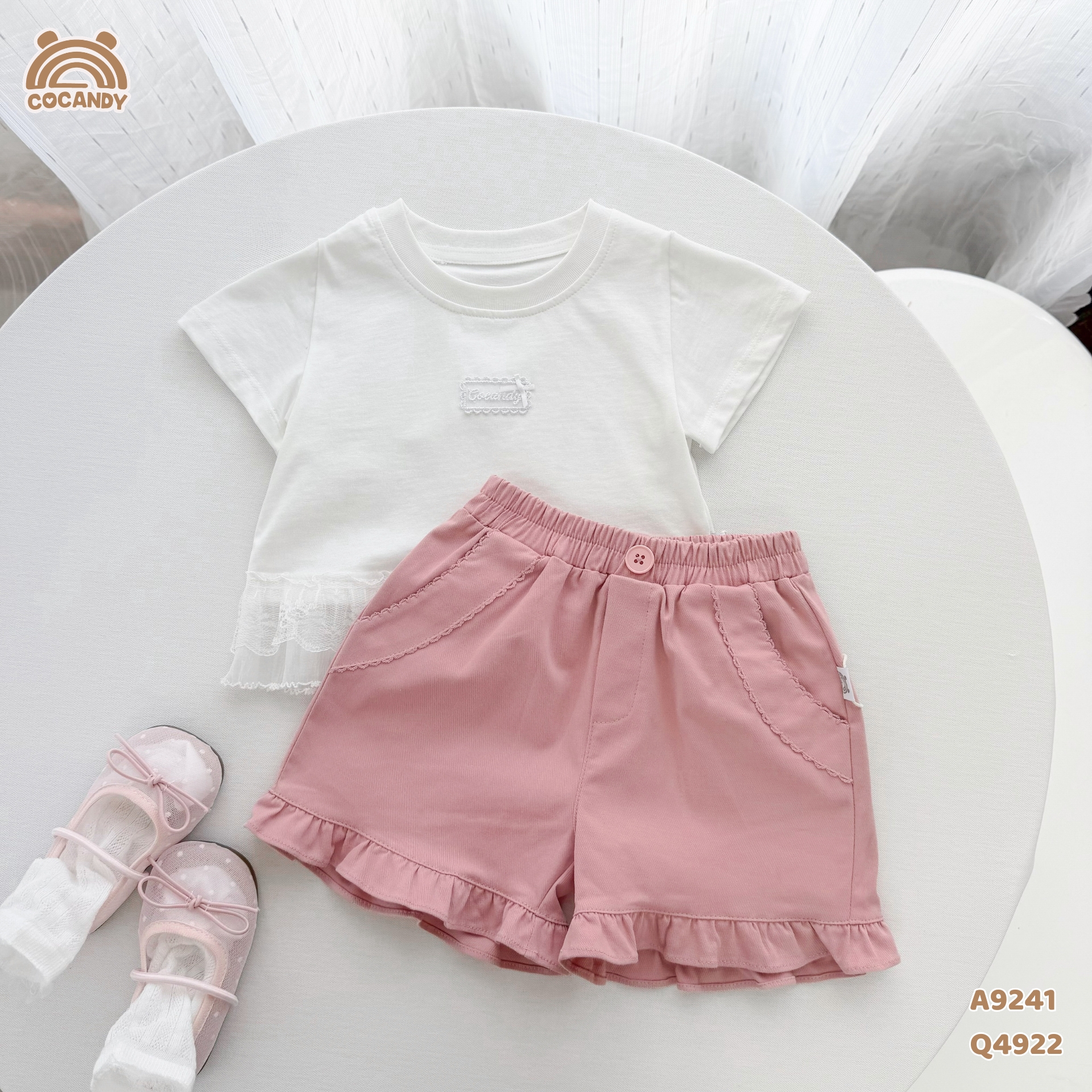 Quần cộc kaki HỒNG gấu bèo