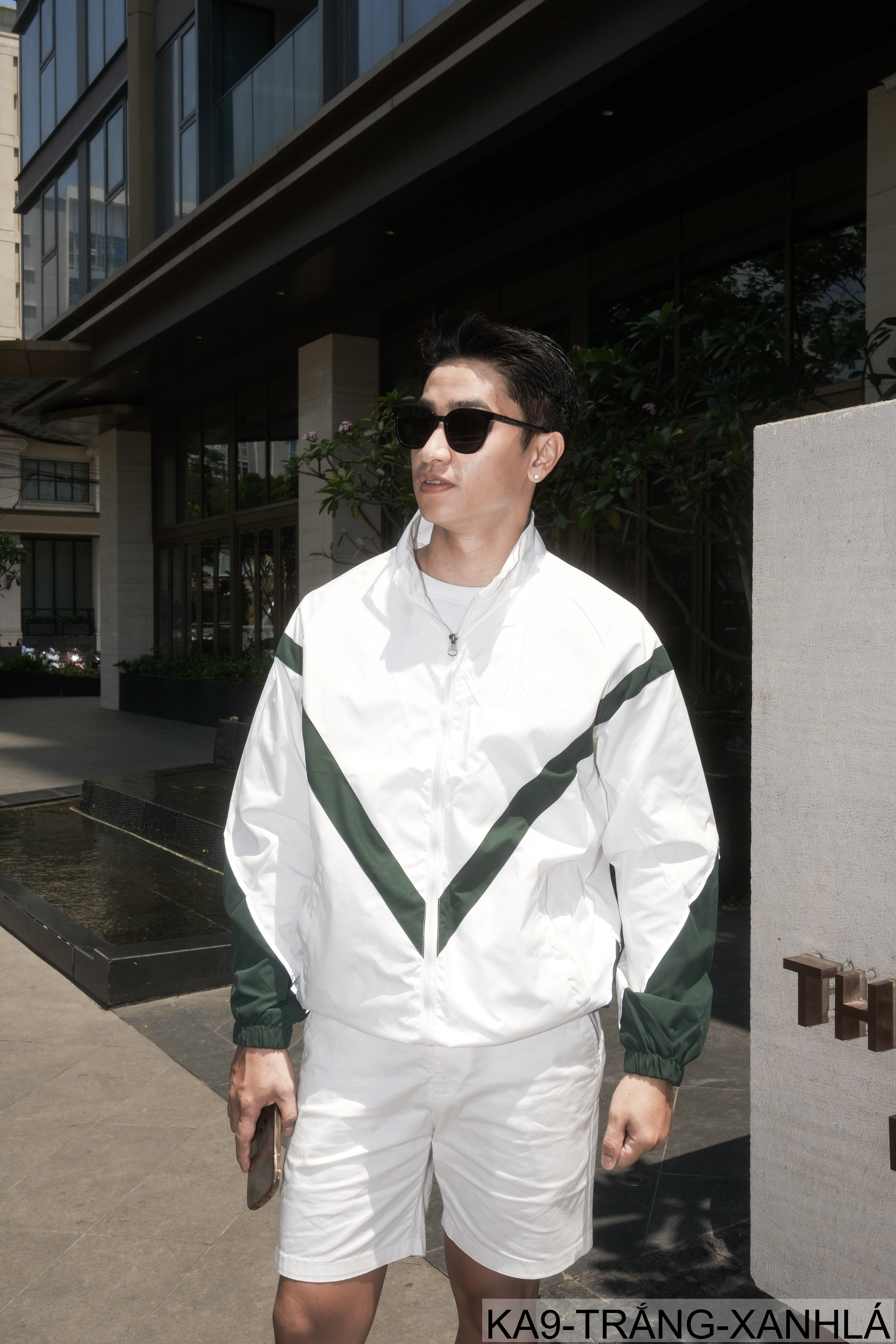 KA9 - Áo khoác nam thể thao phối màu phản quang cổ đứng phong cách streetwear mùa xuân thu
