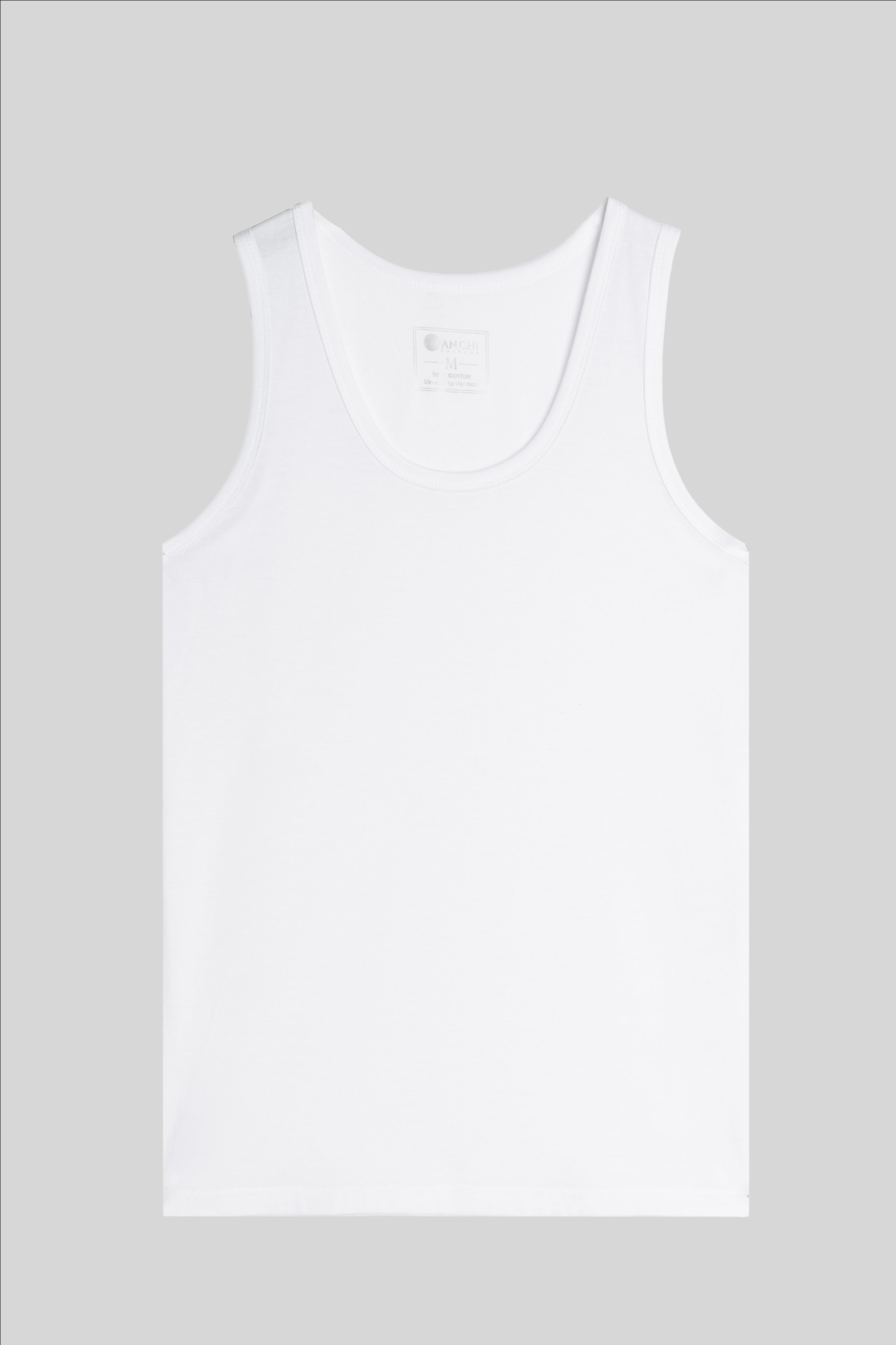 Áo Ba Lỗ Cotton Nam Trung Niên Co Giãn Tốt Màu Trắng