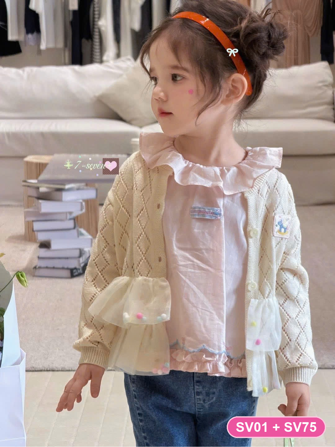 SV75 - Áo cardigan / Áo len 7-Seven | Sz 90-130 | 8650