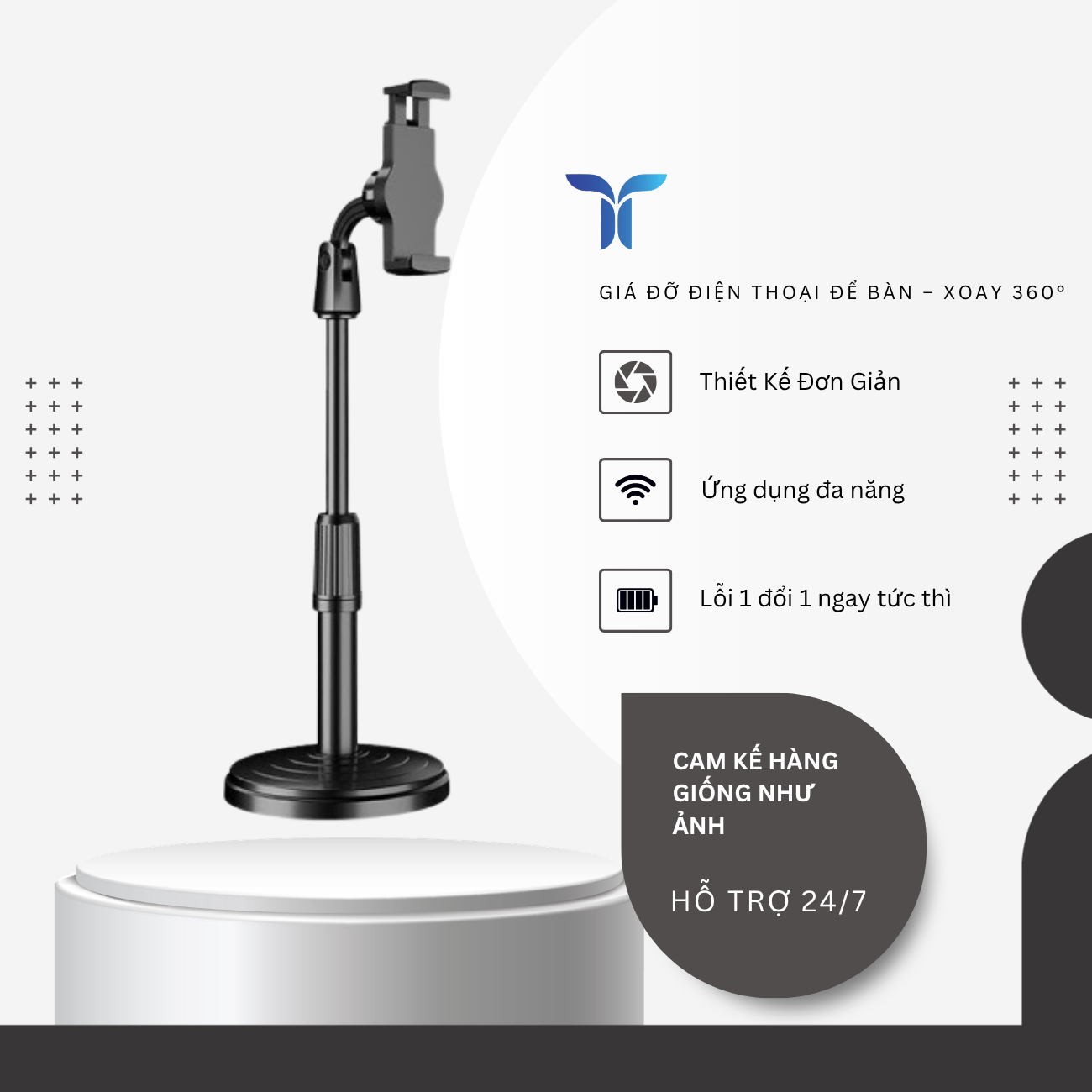 T-ECO SHOP | Giá Đỡ Điện Thoại Để Bàn Chân Đế Điều Chỉnh Góc Độ Chất Liệu ABS_thumbnail_1