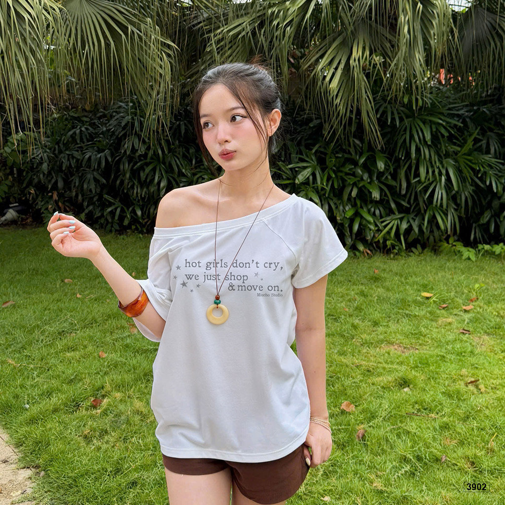 Áo thun form rộng lệch vai thiết kế basic Miucho 3902_thumbnail_6