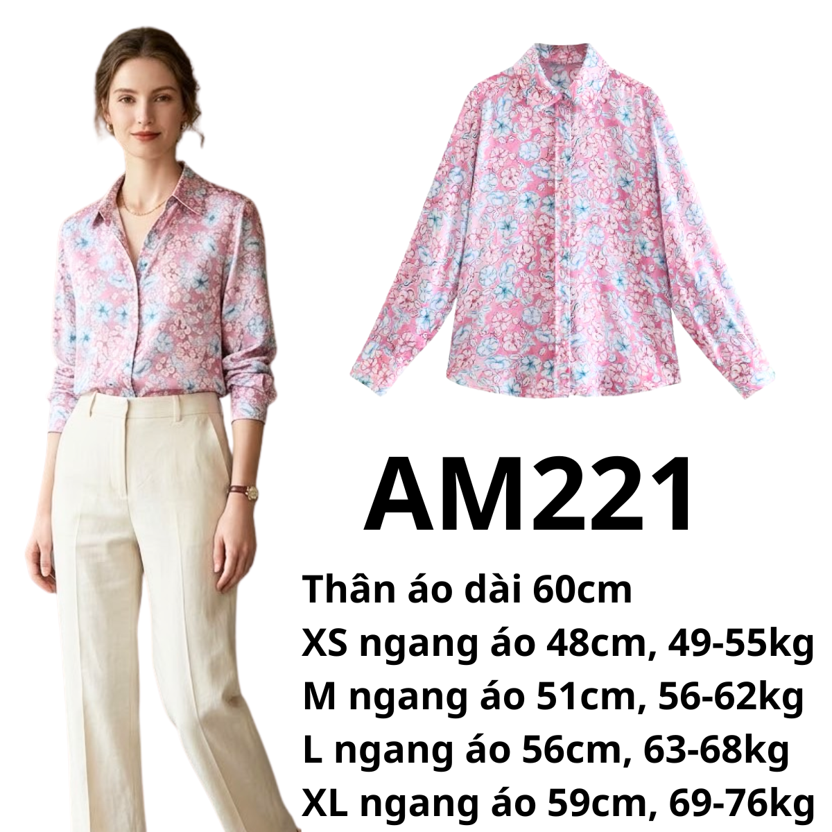 AM221 - Áo sơ mi hoa lụa
