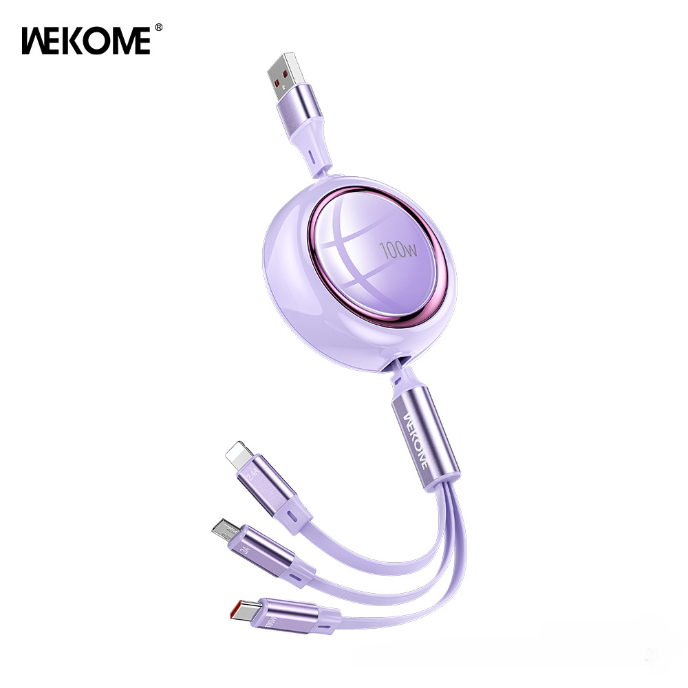 T-ECO SHOP | Cáp Sạc WEKOME WDC-18 100W 3 Trong 1 Dây Rút Gọn Hỗ Trợ Sạc Và Truyền Dữ Liệu_thumbnail_12