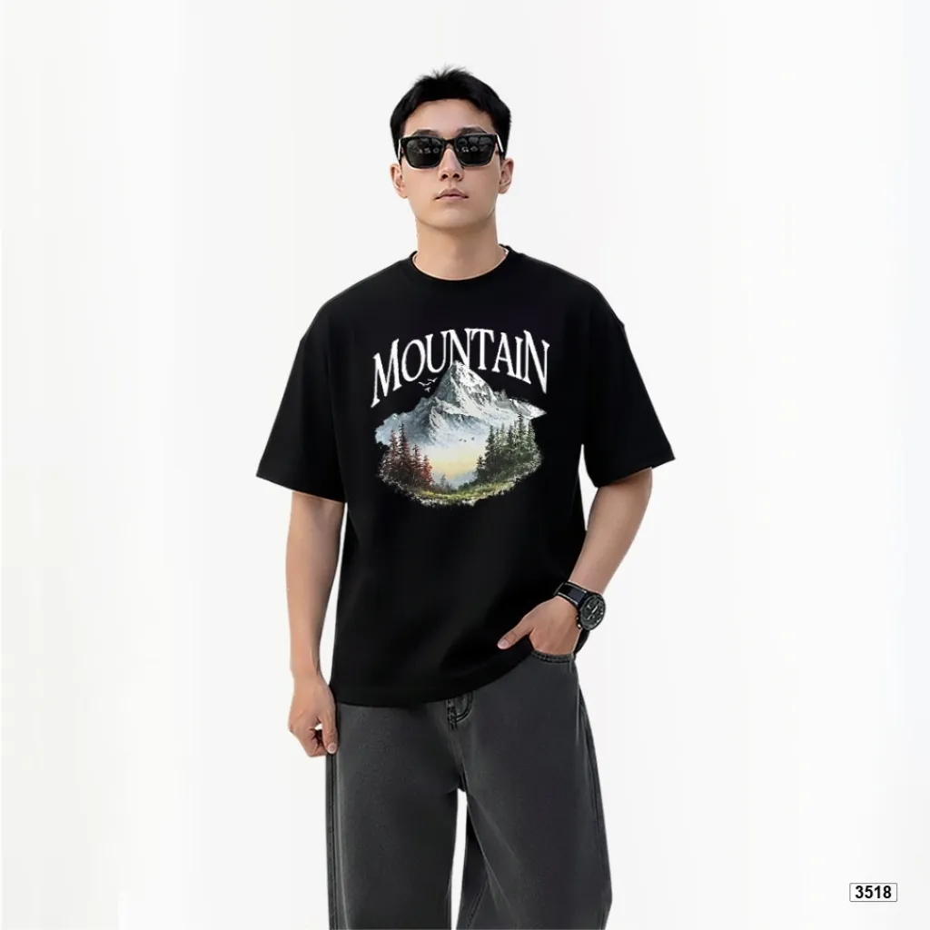 Áo thun nam form rộng Mountain TeePrint 3518_thumbnail_1