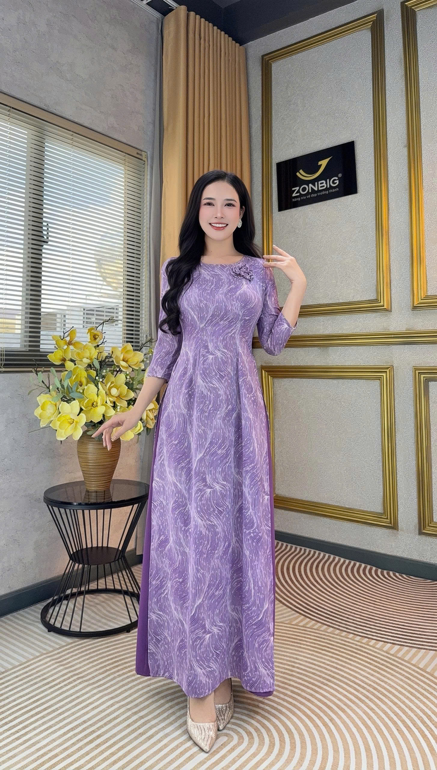 Đầm giả áo dài - Y2157 - Thương hiệu ZONBIG