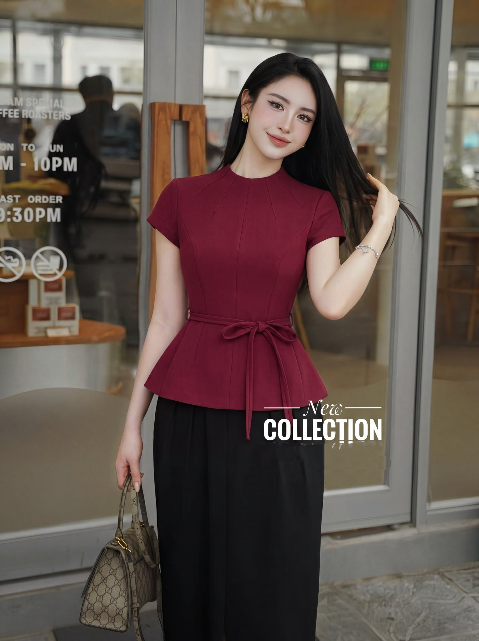 Áo Kiểu Nữ Tay Ngắn Peplum + Dây Eo HN.098 (C) (1451)_thumbnail_7