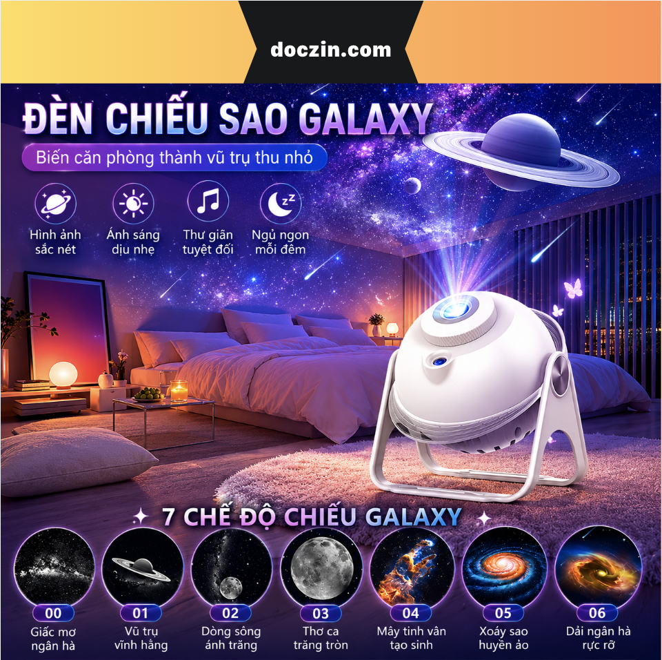Đèn chiếu Galaxy thế hệ 5 Vpro DOCZIN 7 cảnh