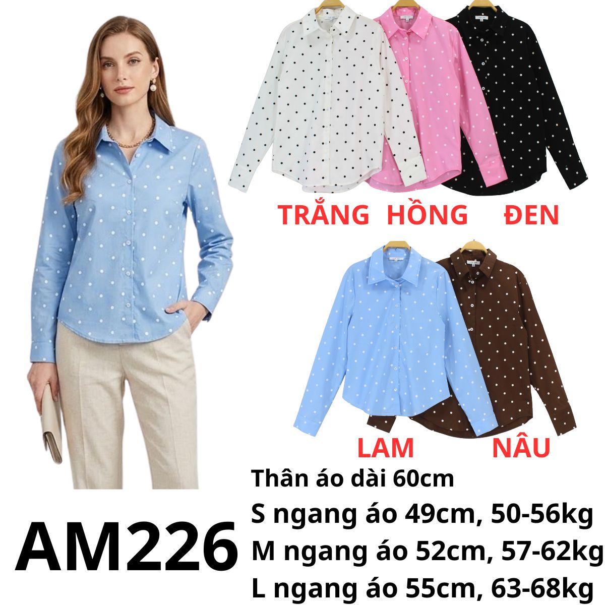 AM226 - Sơ mi chấm bi