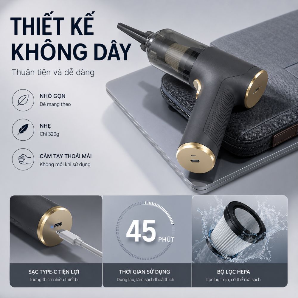 Máy Hút Thổi Bụi Không Dây Kachi MK367 kèm phụ kiện hút bụi_thumbnail_4