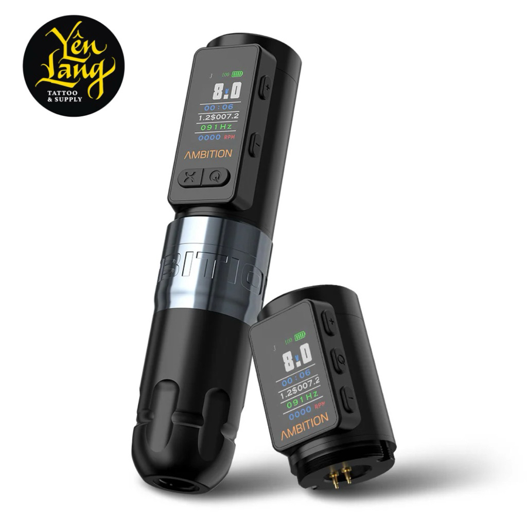 Máy xăm AMBITION - Soldier Max (Stroke 4.0mm) Wireless Tattoo Machine Pen - Bảo hành 6 tháng_thumbnail_1