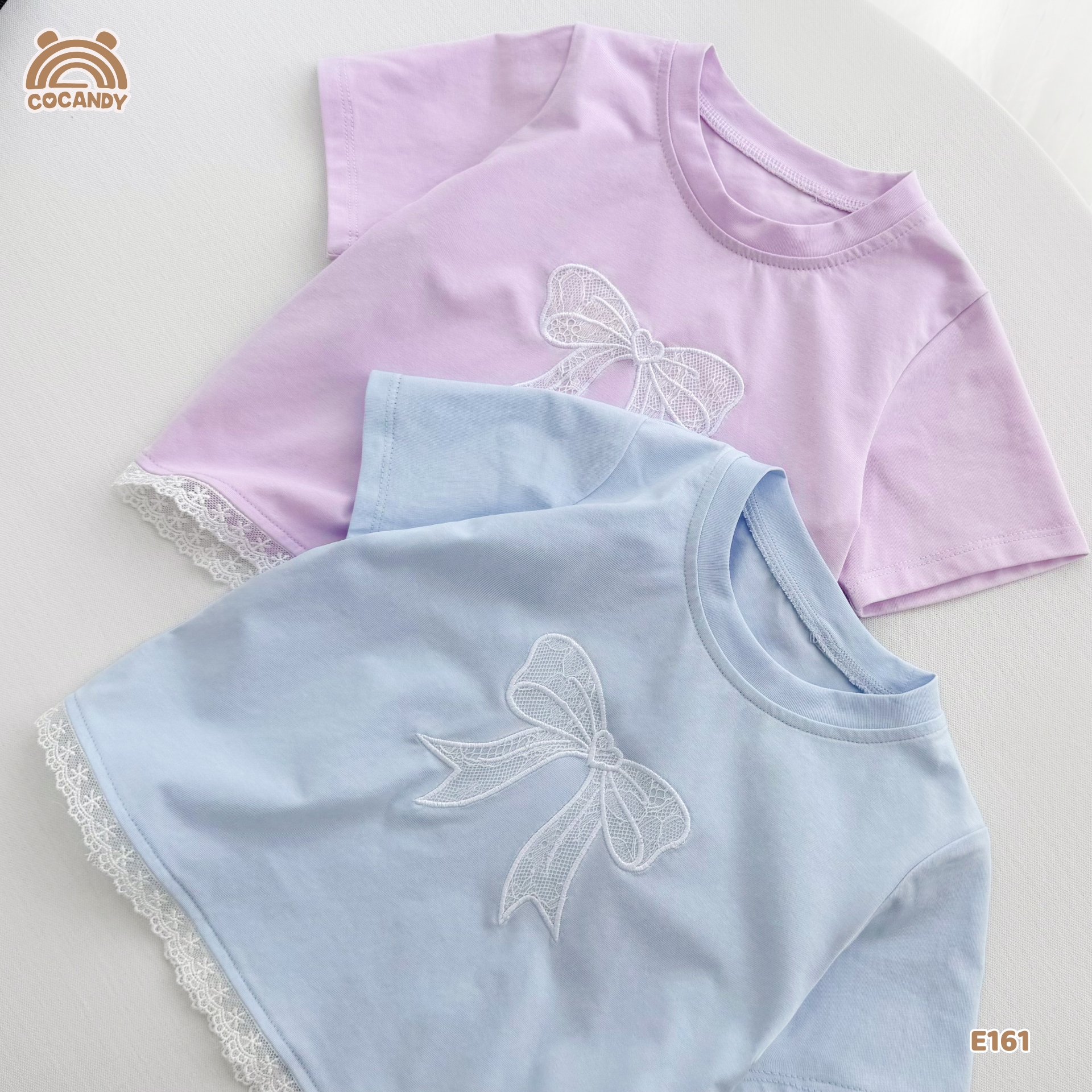 Áo cộc cotton XANH thêu nơ_thumbnail_2