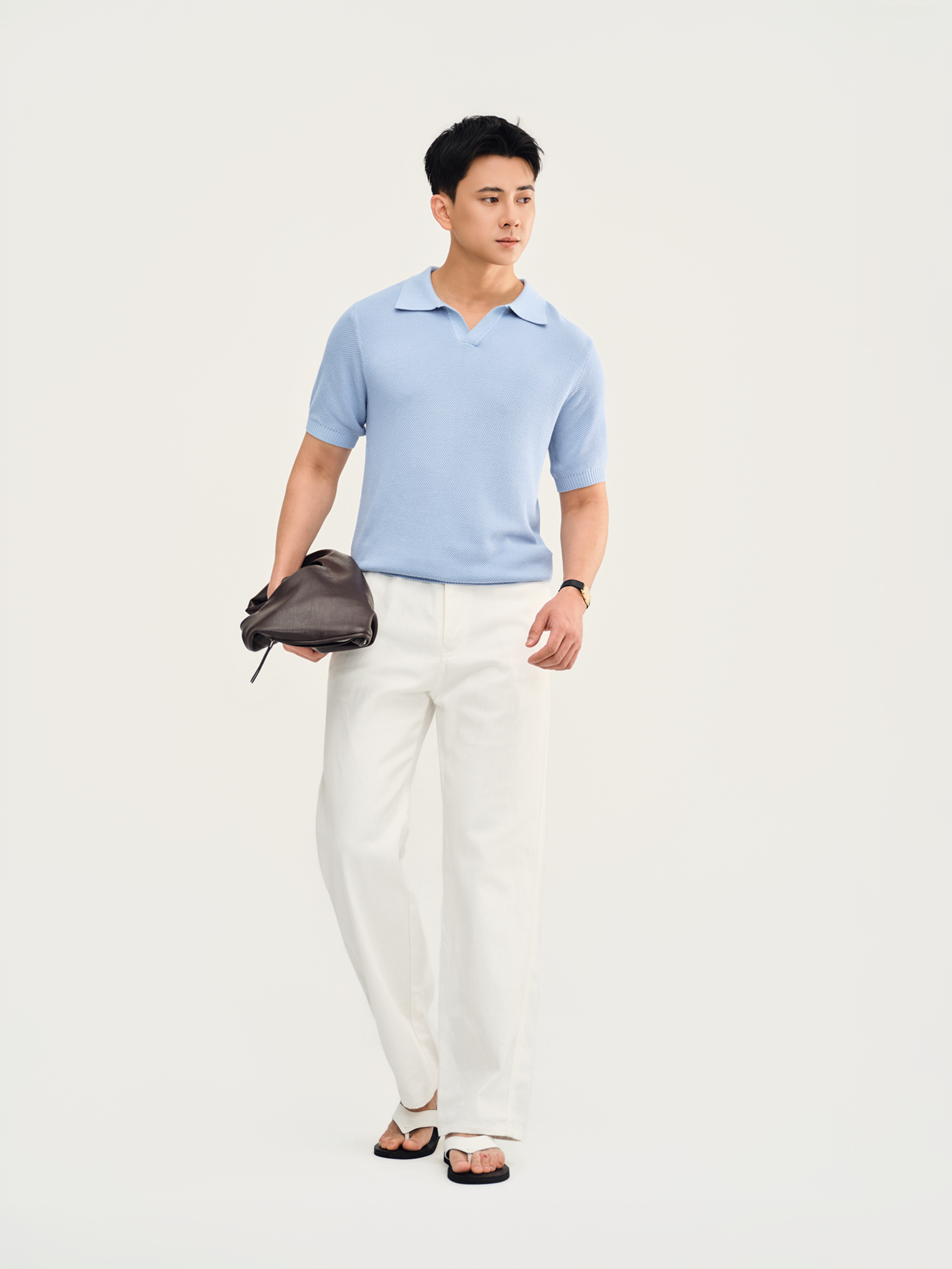 Áo Polo Dệt Kim Nẹp V Swift Sợi Viscose Form Regular_thumbnail_8