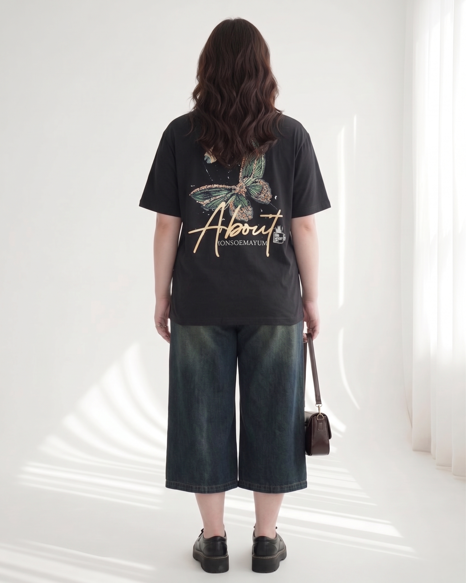 BIGSIZE NỮ - Áo thun form rộng in hồ điệp dành cho nàng béo 55-95kg V-AK102-5_thumbnail_2