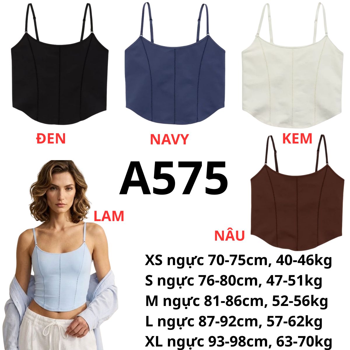 A575- Áo 2 dây crop