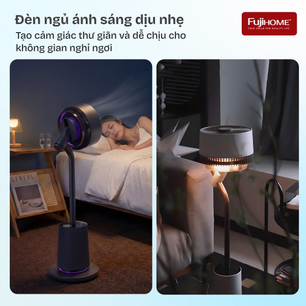 Quạt tuần hoàn không khí thông minh, ra lệnh giọng nói Fujihome Luxury CFR01PRO-VOICE (Màu đen - Màu trắng)_thumbnail_9