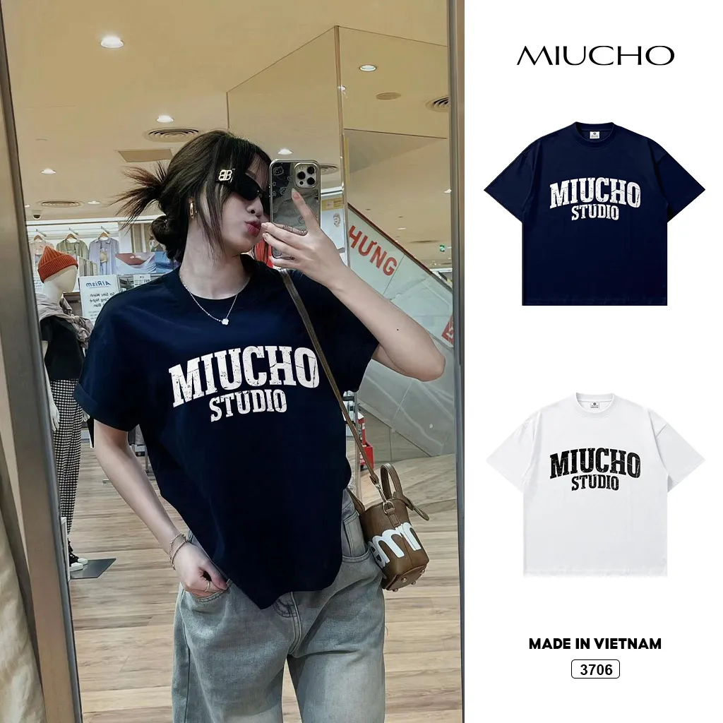 Áo thun boxy unisex phong cách đường phố Miucho Studio 3706