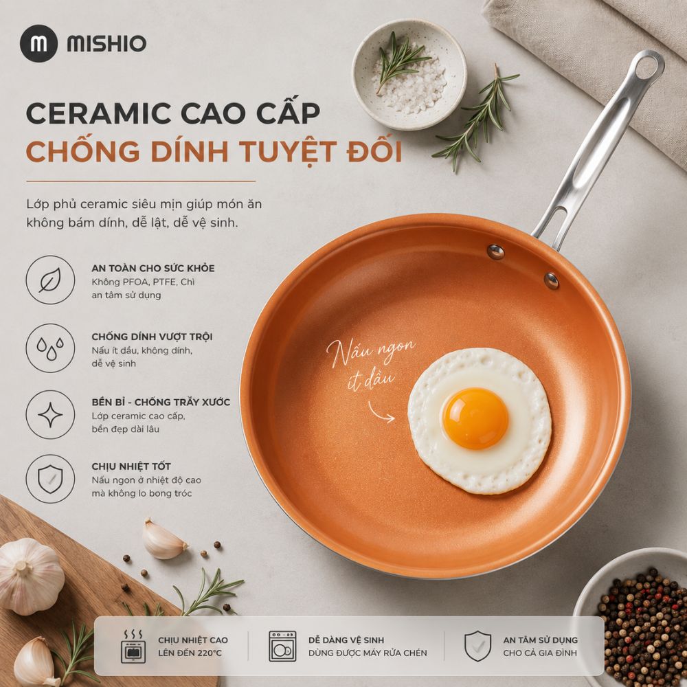 Chảo Chống Dính Đáy Từ Mishio Size cm MK430 - Chống Dính Gốm Cao Cấp, An Toàn Sức Khỏe, Dùng Cho Mọi Loại Bếp_thumbnail_3