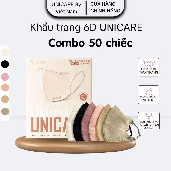 Thùng khẩu trang Unicare 6D Pro Mask 180C - Tặng Thêm 20c - FREESHIP