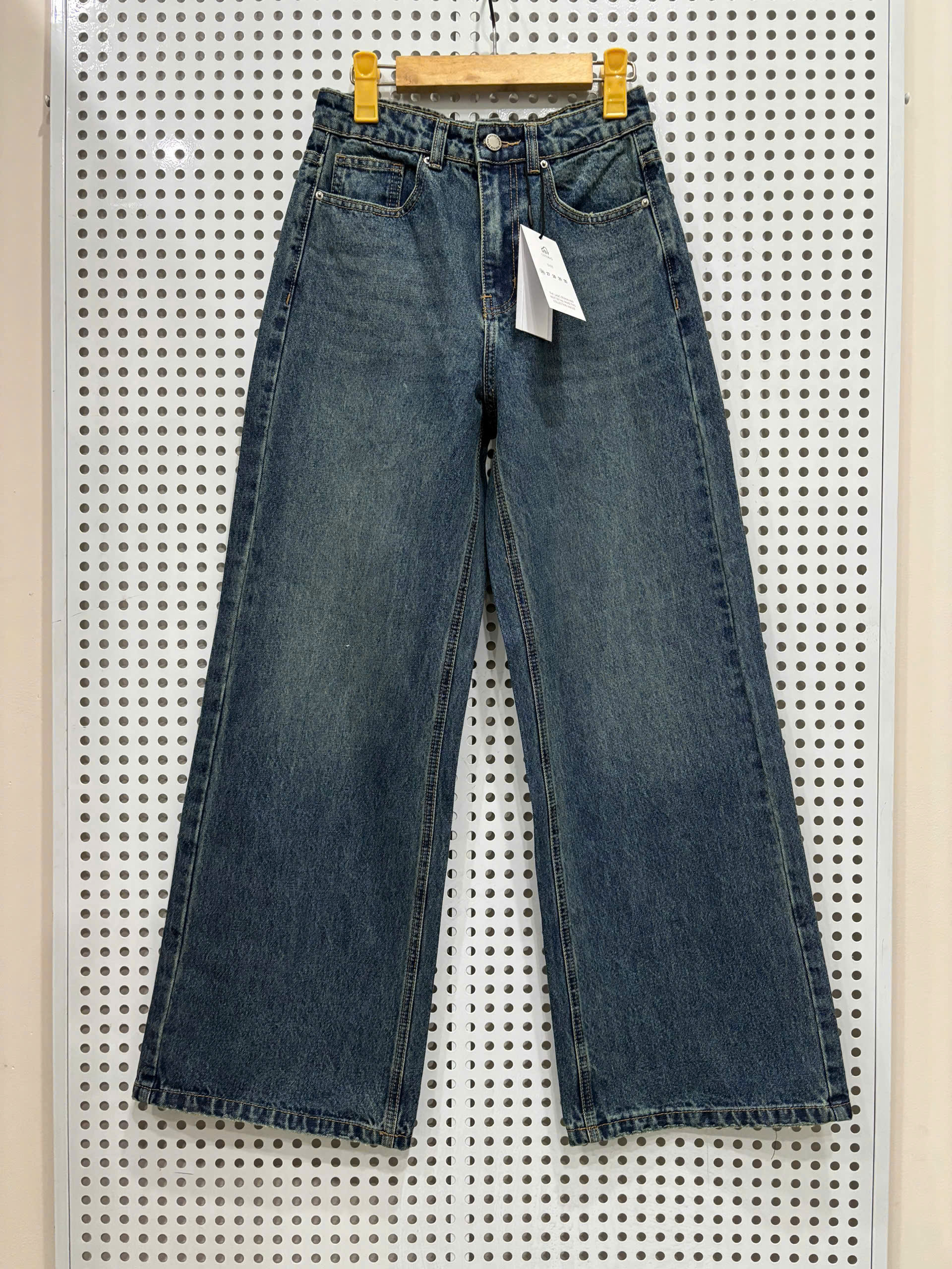 Q19 - Quần jean suông Coton Q ( ĐẬM )