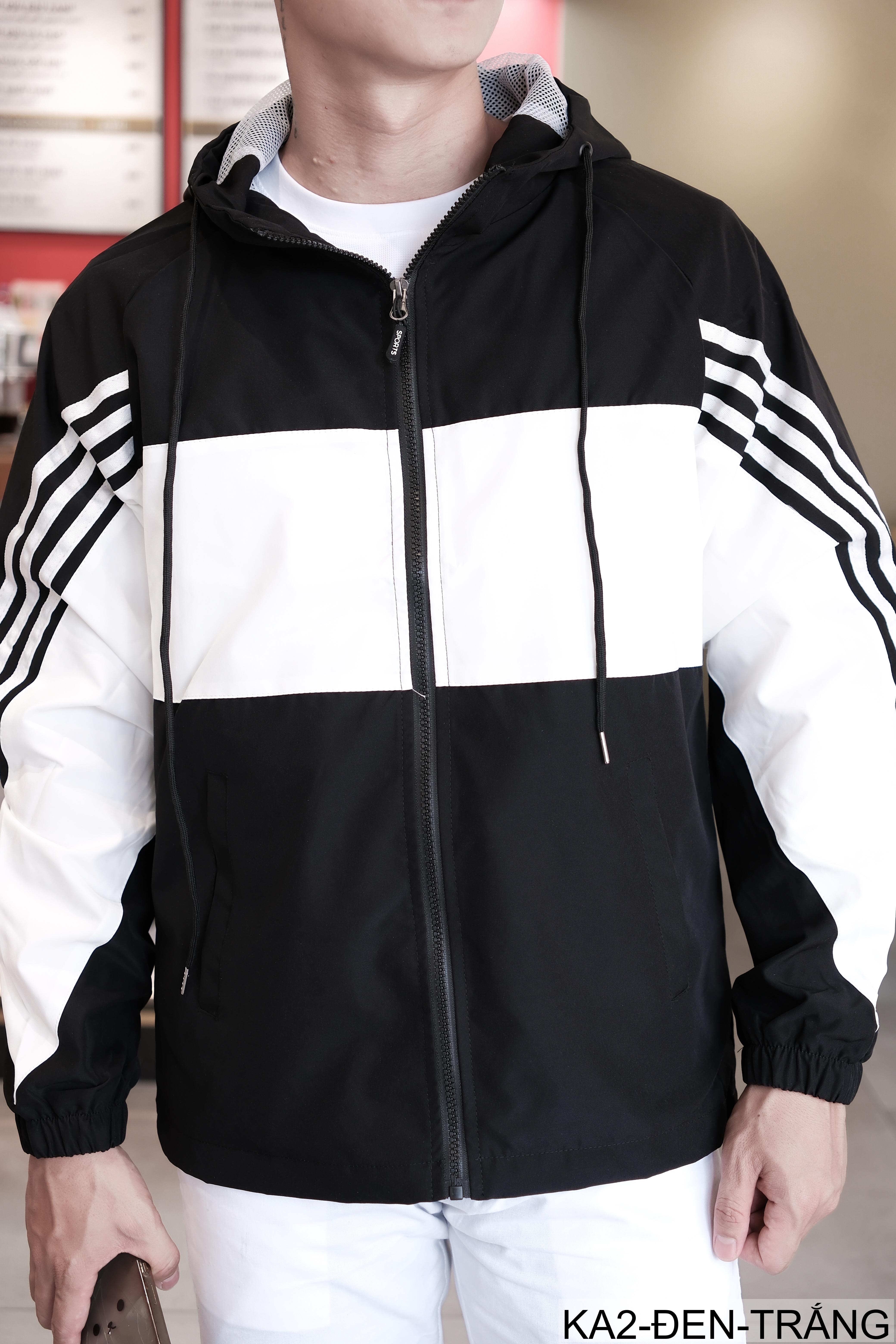 KA2 - Áo khoác nam phối màu thời trang, liền mũ, chống gió, phù hợp xuân thu_thumbnail_15